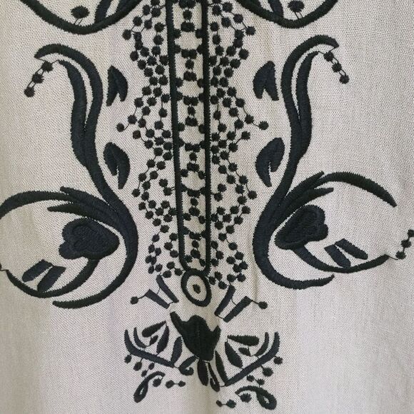 Sigrid Olsen Linen Embroidered Maxi Dress Resortwear Coastal Cruise Vacation - Picture 7 of 12